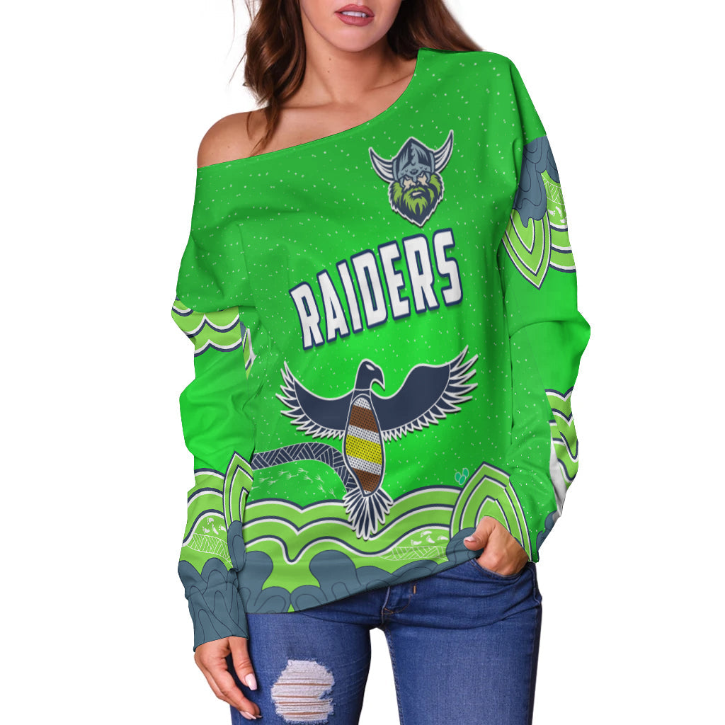 custom-personalised-raiders-indigenous-off-shoulder-sweater-canberra-the-milk-custom-text-and-number