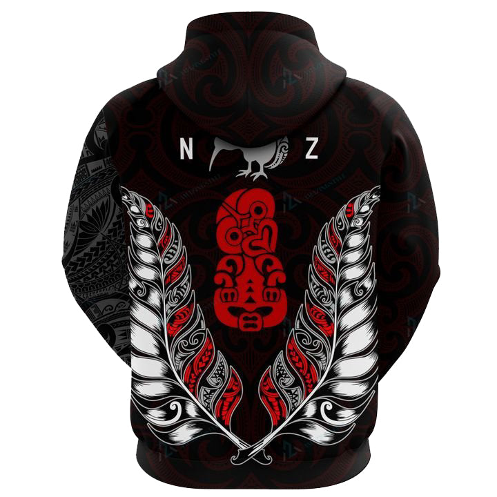 custom-personalised-aotearoa-zip-hoodie-maori-silver-fern-hei-tiki-kiwi