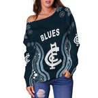 Go Blues Off Shoulder Sweater Simple Indigenous LT13 - Vibe Hoodie
