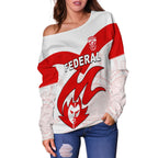 Federal Football Off Shoulder Sweater Indigenous Impressive| Vibehoodie.co