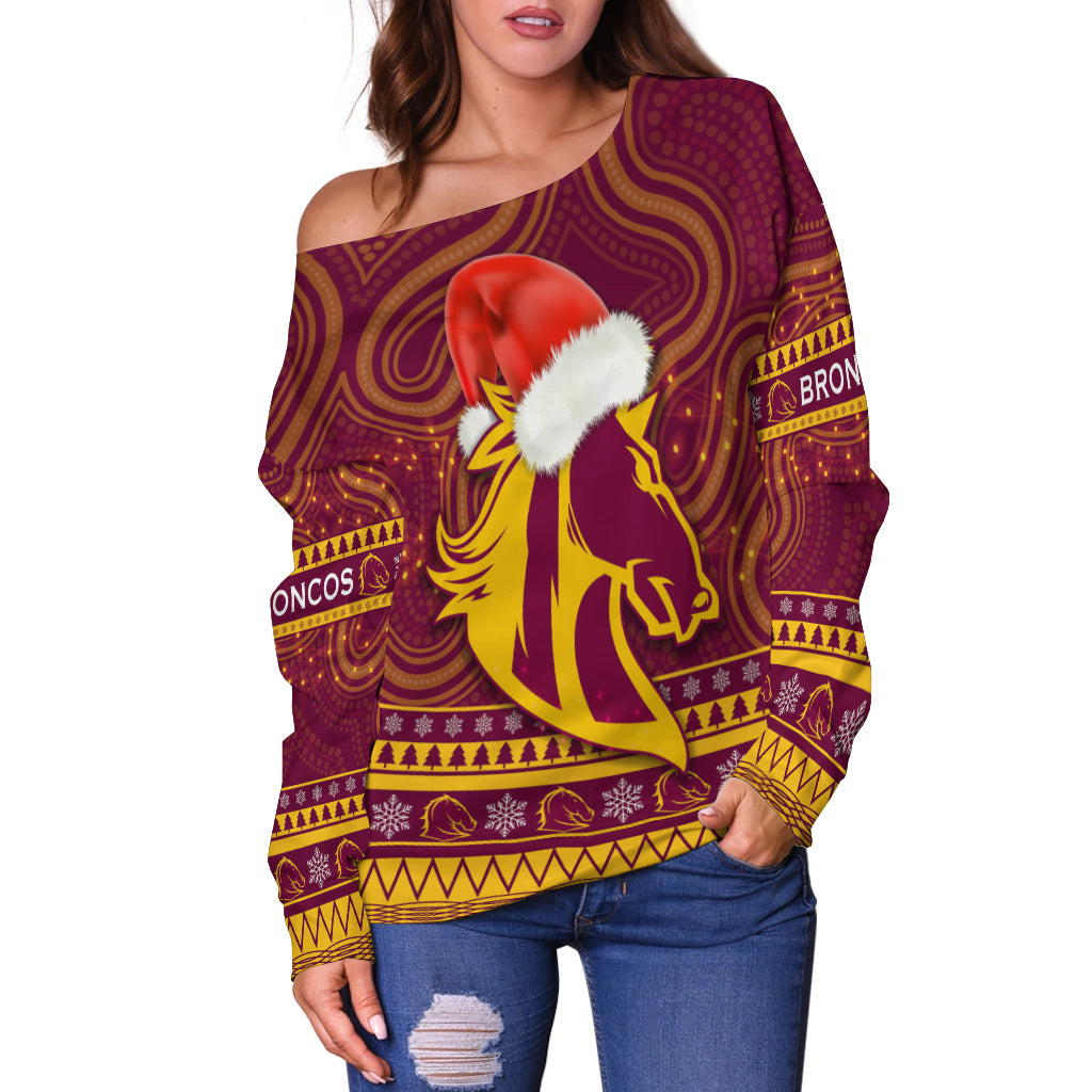 custom-personalised-broncos-christmas-off-shoulder-sweater-brisbane-indigenous