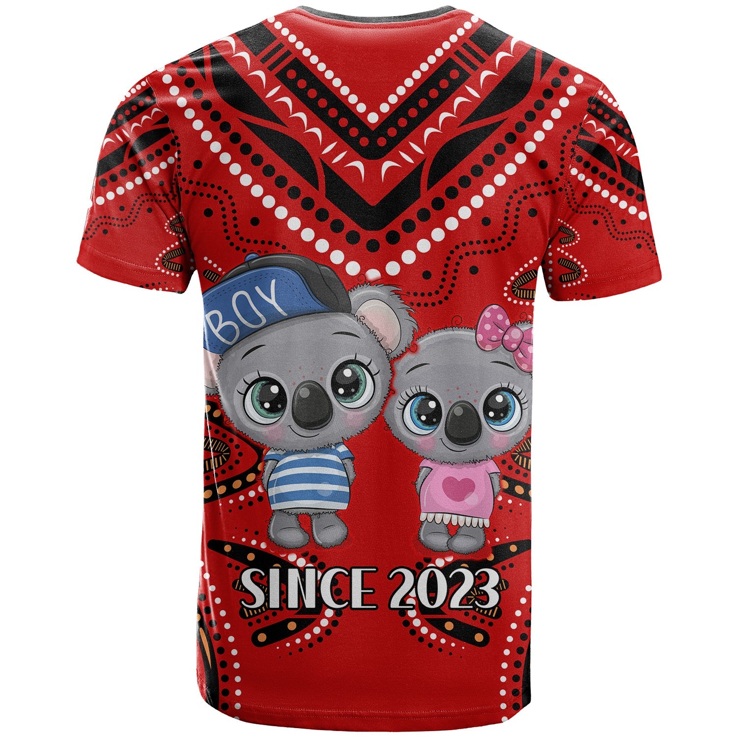(Custom Personalised) Australia Valentine Cute Koala Couple T Shirt Aboriginal Valentine Red LT13