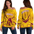 Broncos Indigenous Off Shoulder Sweater (Gold) LT13 - Vibe Hoodie