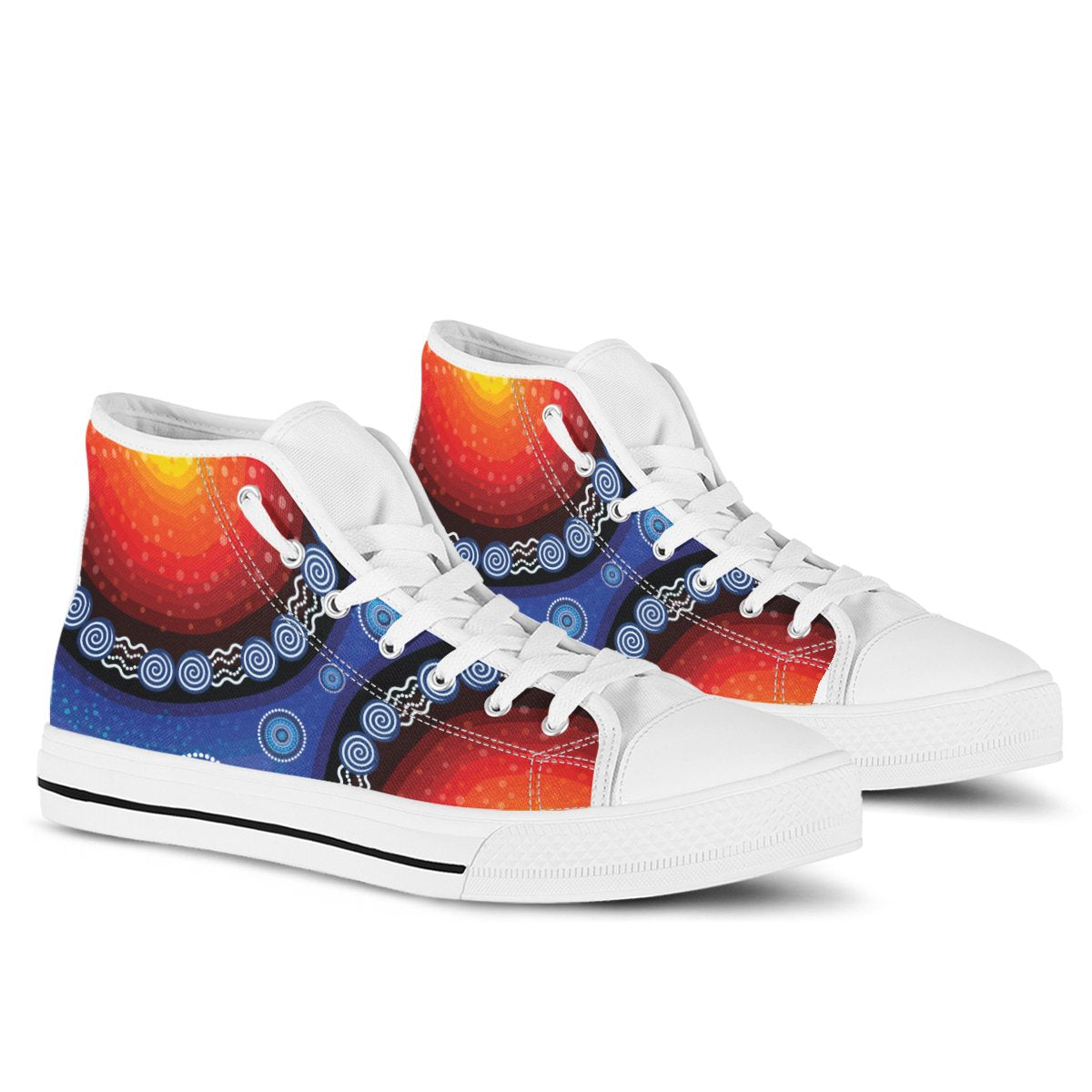 high-top-aboriginal-color-dot-painting