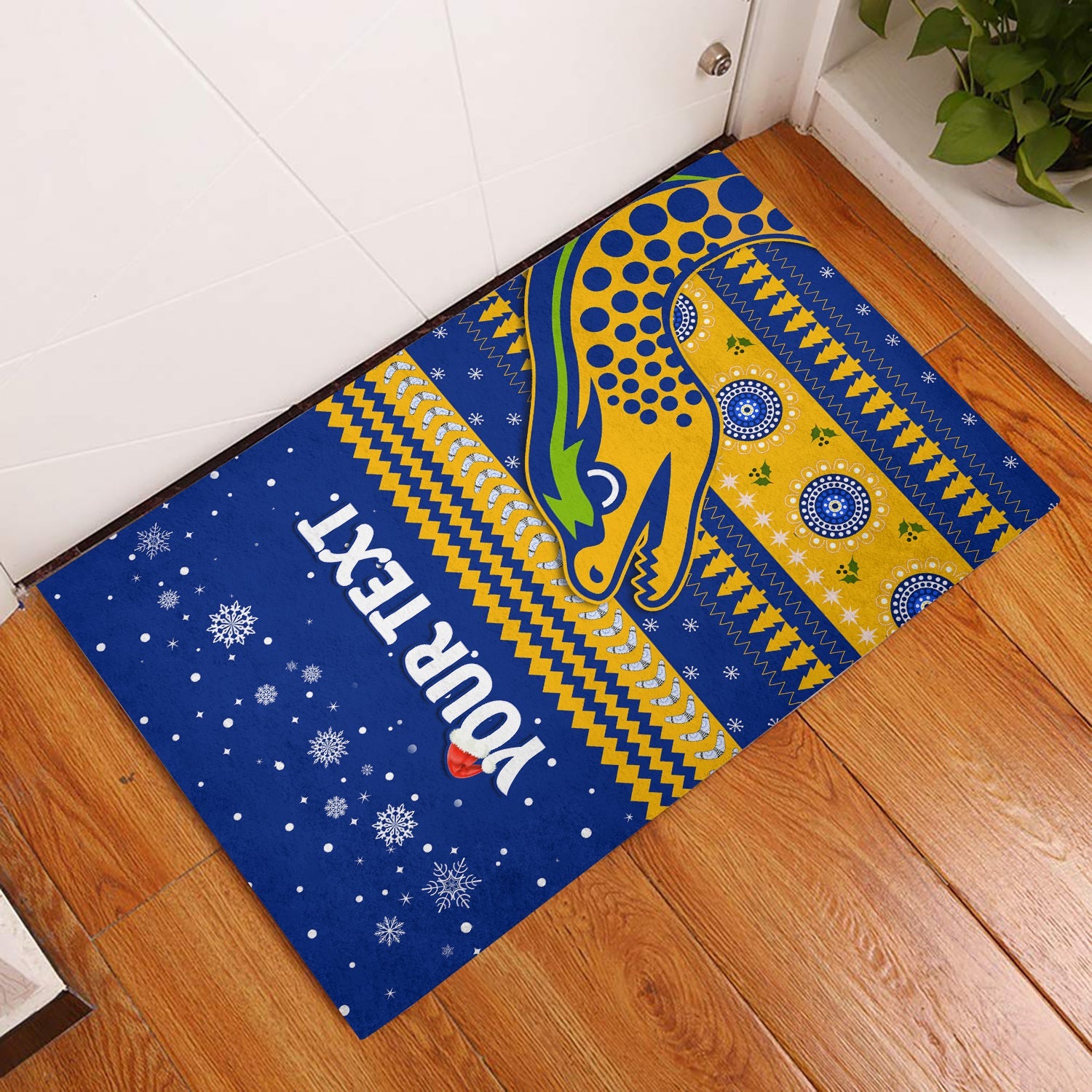 custom-personalised-eels-indigenous-door-mat-parramatta-christmas