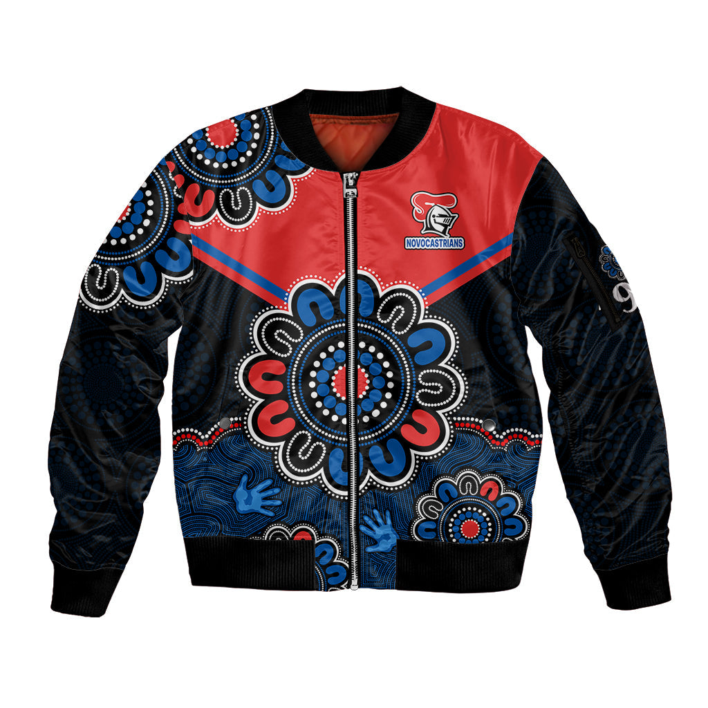 nrl-newcastle-knights-rugby-novocastrians-1987-aboriginal-sleeve-zip-bomber-jacket