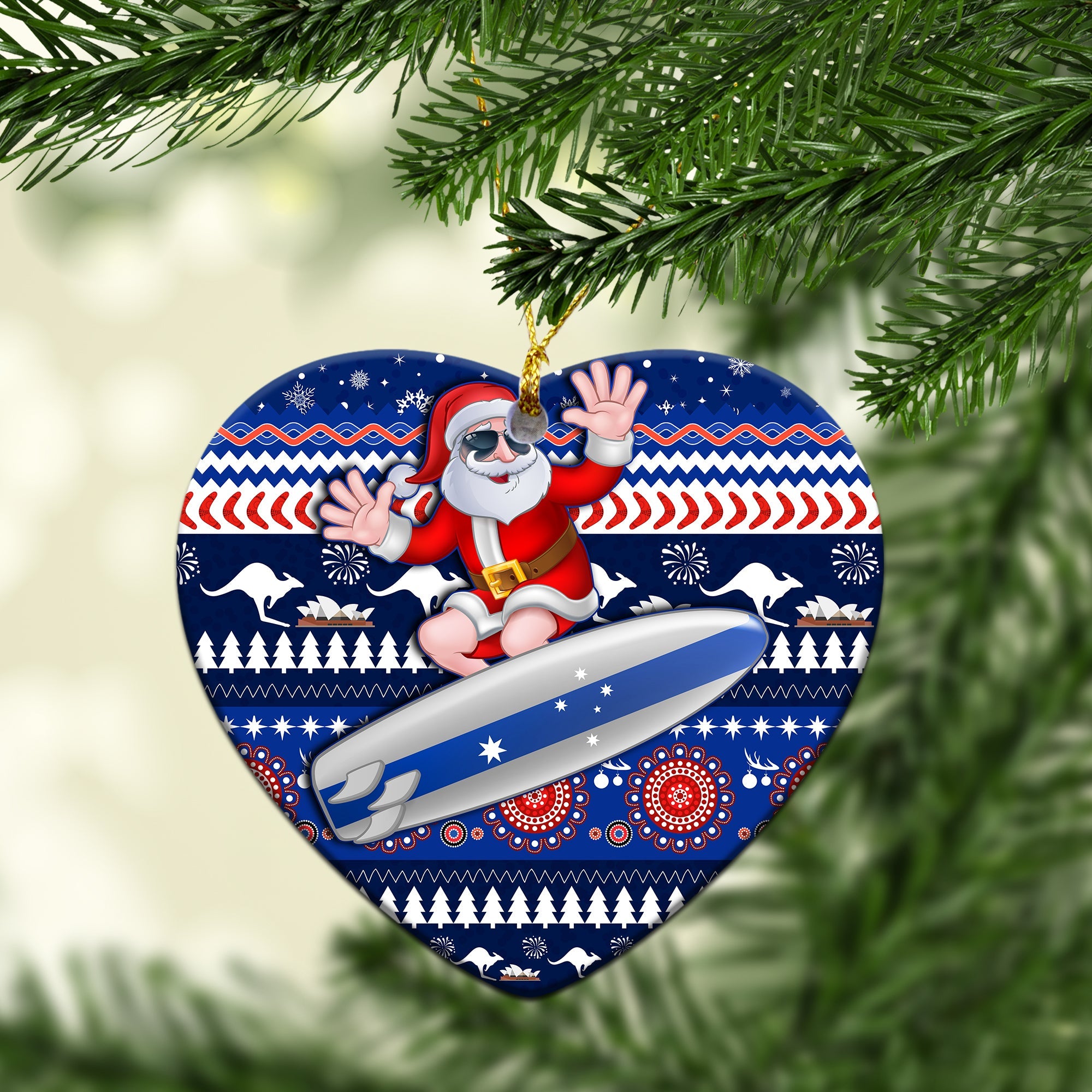 australia-christmas-christmas-ornament-aussie-aboriginal-santa-claus-is-surfing-with-kangaroo