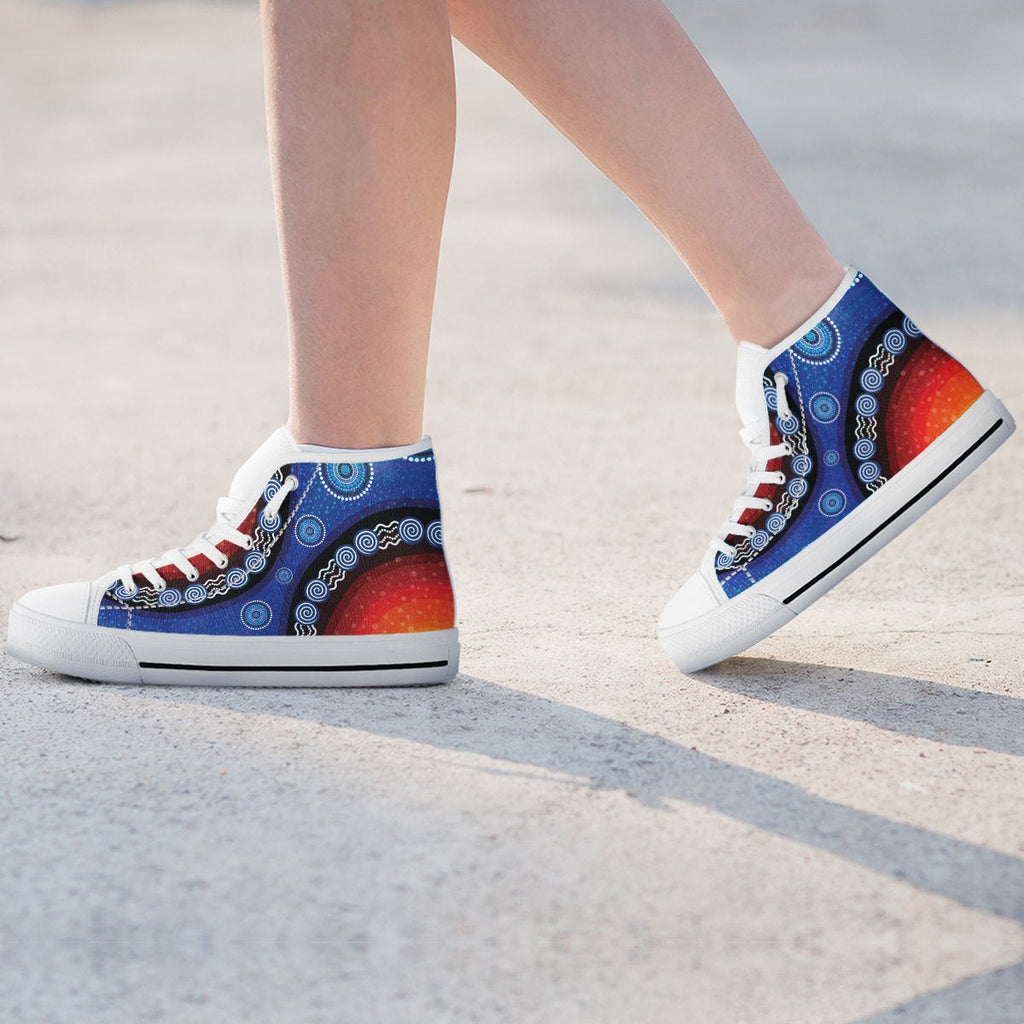 high-top-aboriginal-color-dot-painting