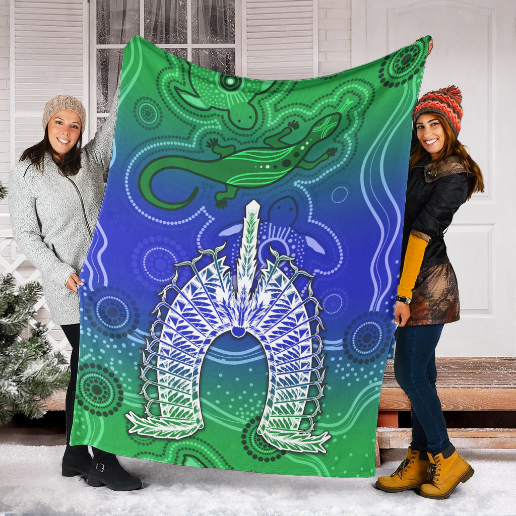 torres-strait-islands-premium-blanket-aboriginal-art-lizard-symbol-peace