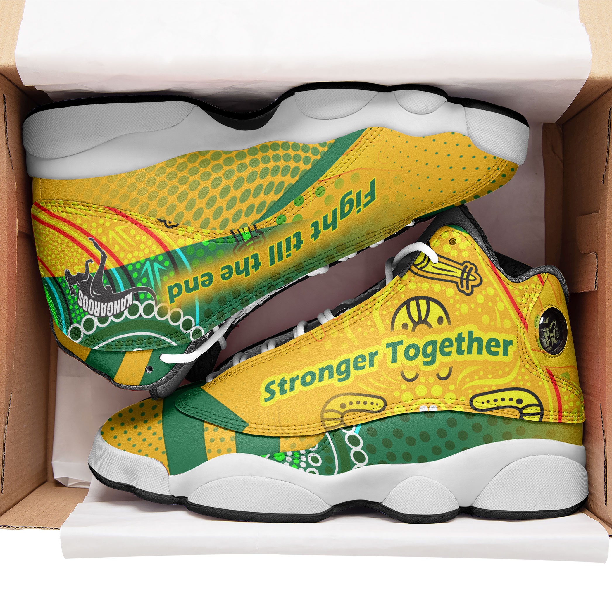 kangaroos-rugby-high-top-basketball-shoes-j13-kangaroos-mascot-stronger-together-high-top-sneakers-j13