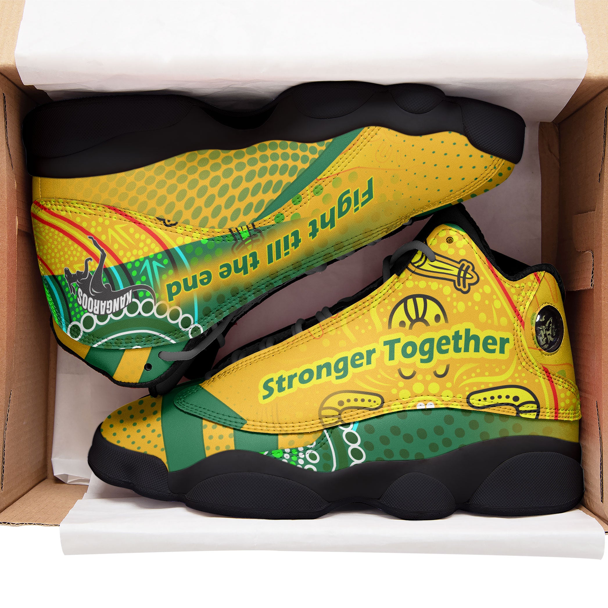 kangaroos-rugby-high-top-basketball-shoes-j13-kangaroos-mascot-stronger-together-high-top-sneakers-j13