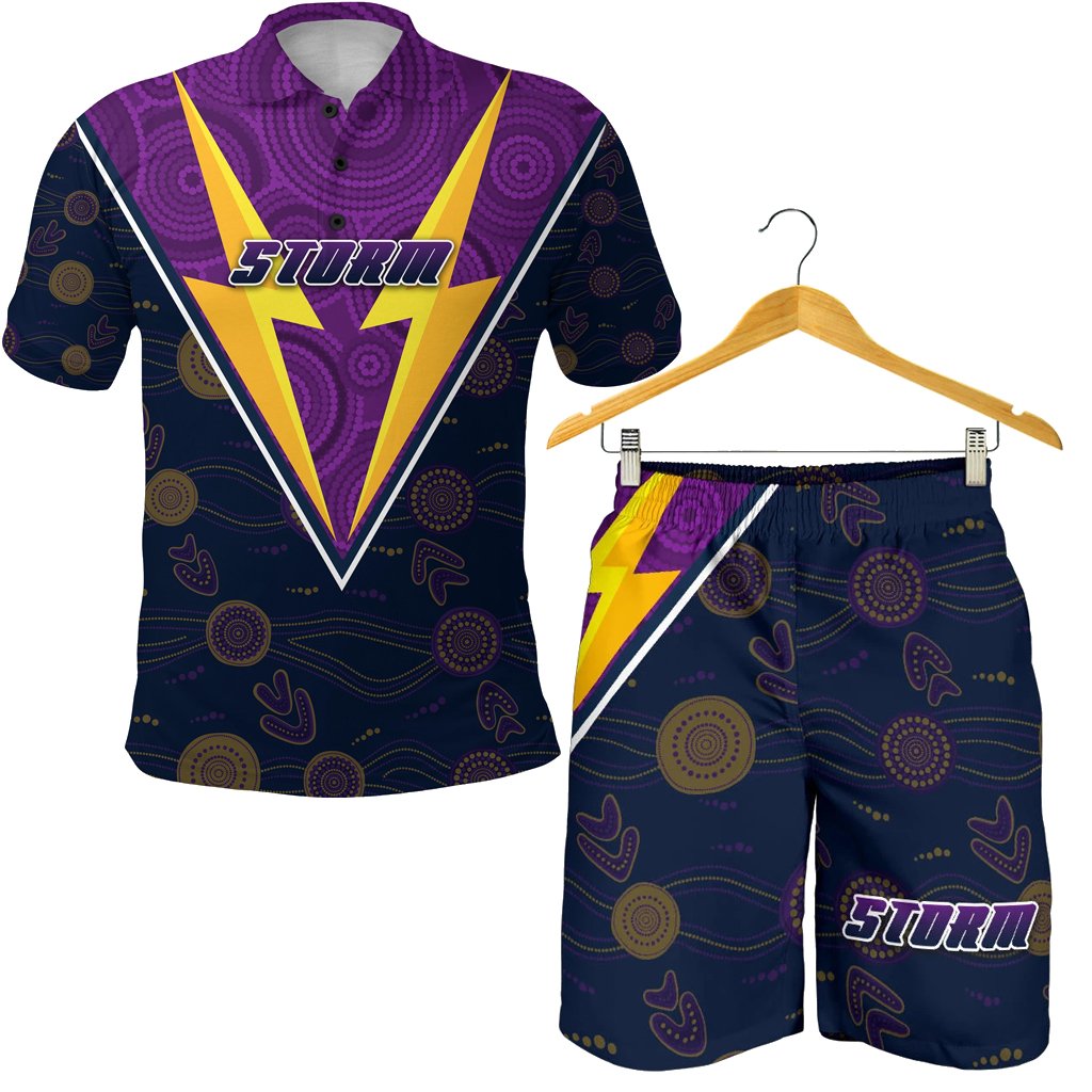 combo-polo-shirt-and-men-short-storm-indigenous-artsy-style