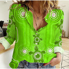 custom-text-and-number-women-casual-shirt-aussie-aboriginal-sea-turtle-ver02