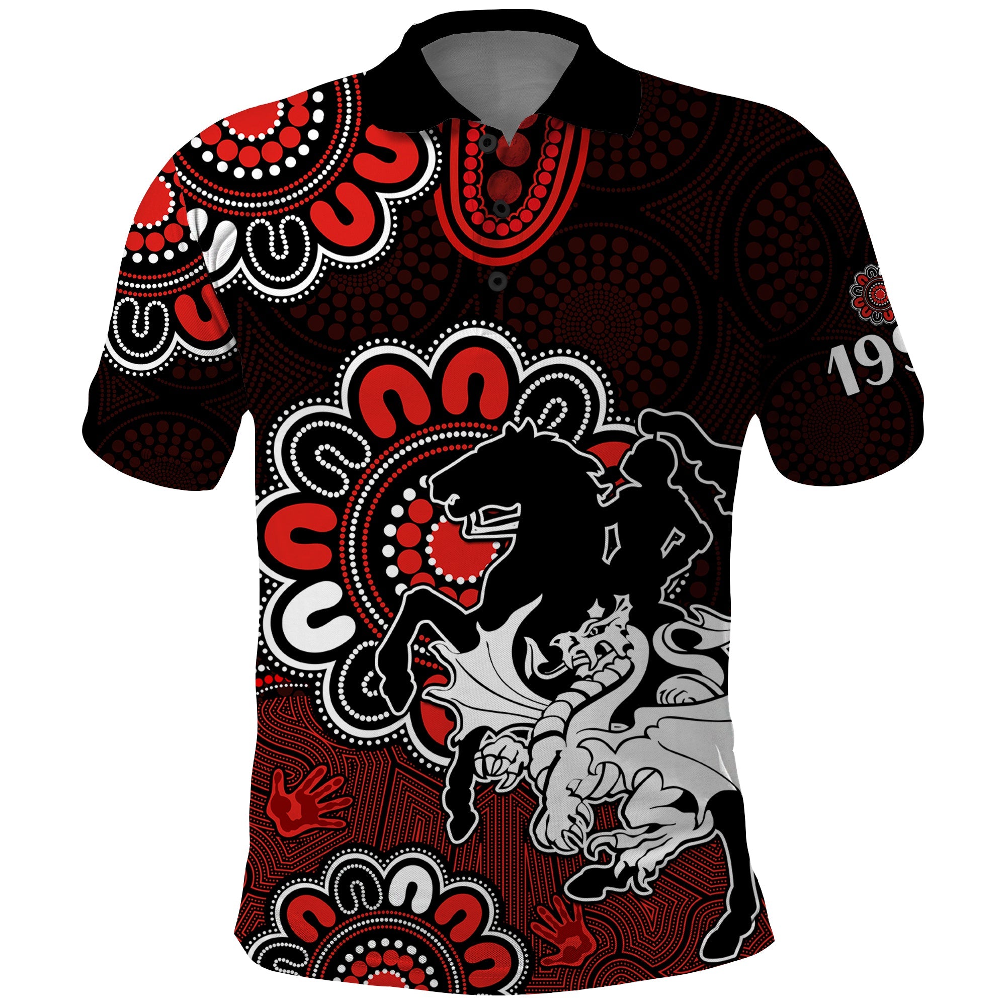 custom-personalised-nrl-st-george-illawarra-dragons-rugby-saints-1998-aboriginal-polo-shirt