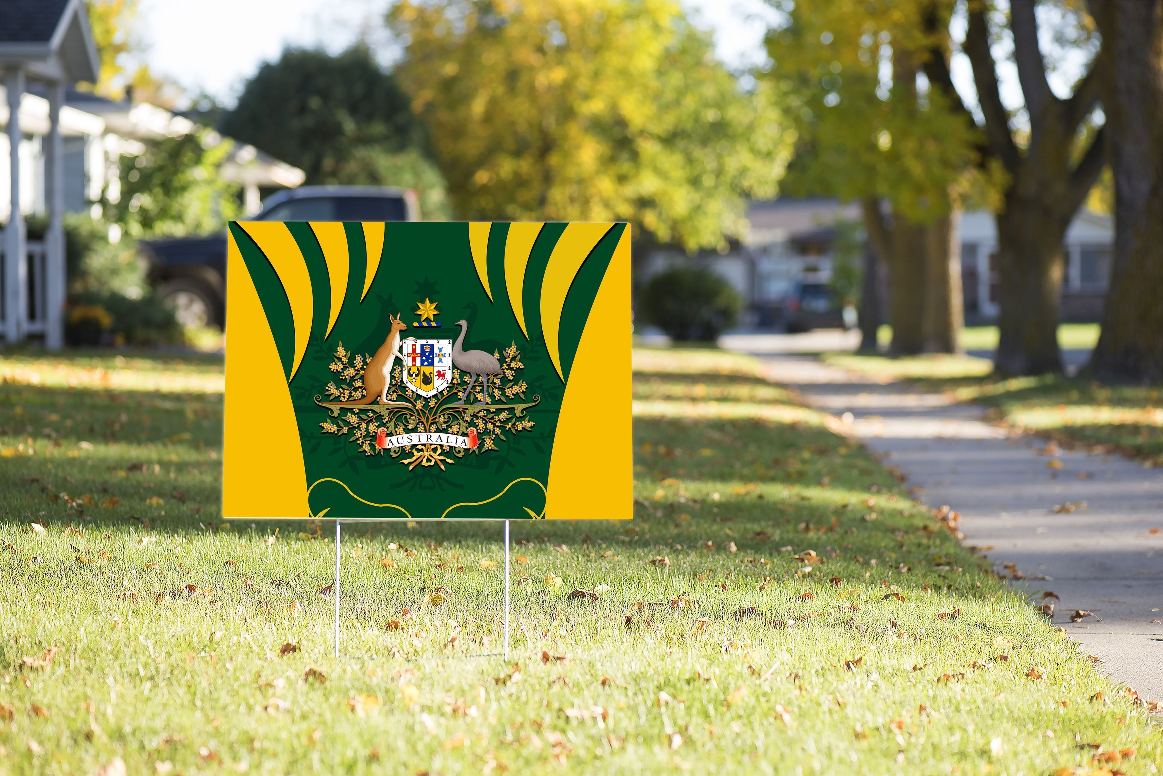 Yard Sign - Australia Coat Of Arms With Koala National Color - Vibe Hoodie