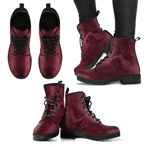 burgundy-new-zealand-fern-leather-boots