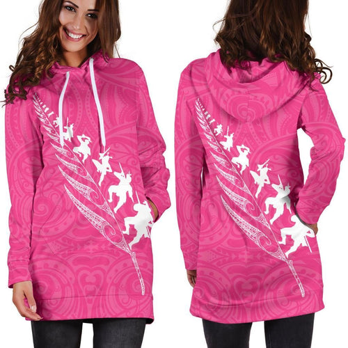 rugby-haka-fern-hoodie-dress-pink
