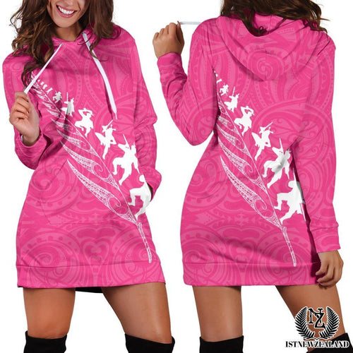 rugby-haka-fern-hoodie-dress-pink