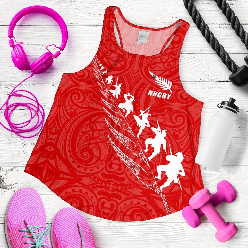 New Zealand Maori Haka Fern Racerback Tanks - Vibe Hoodie