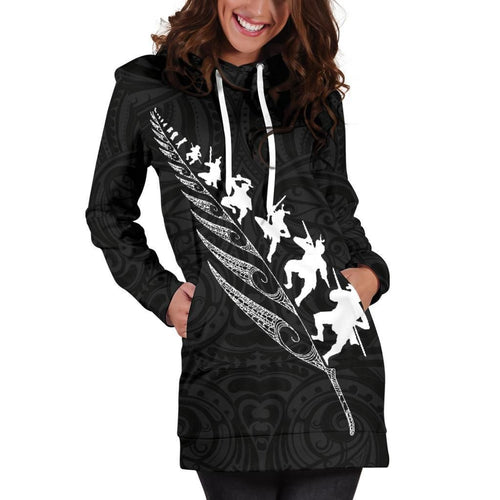 rugby-haka-fern-hoodie-dress-black