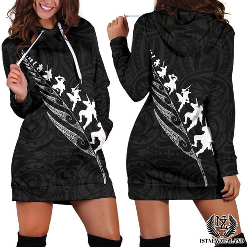 rugby-haka-fern-hoodie-dress-black
