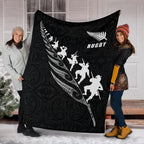 rugby-haka-fern-premium-blanket-black