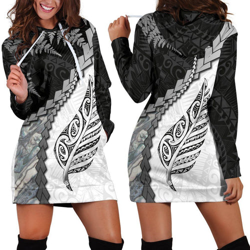 paua-shell-maori-silver-fern-womens-hoodie-dress-white