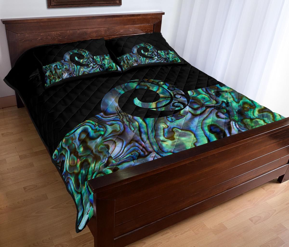 new-zealand-quilt-bed-set-koru-paua-shell-quilt-and-pillow-cover