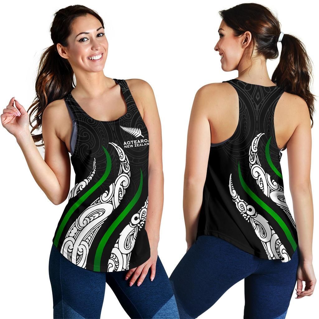 New Zealand Maori Koru Silver Fern Racerback Tanks - Vibe Hoodie