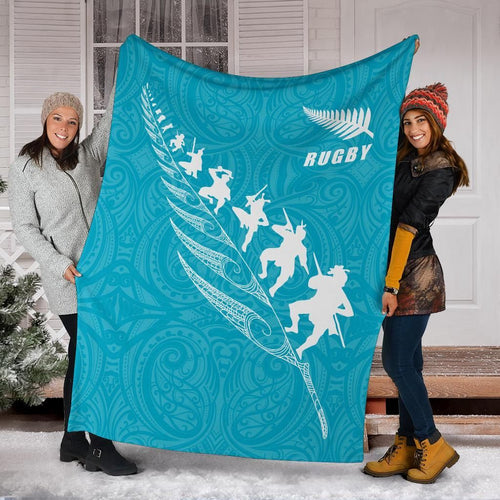 rugby-haka-fern-premium-blanket-blue