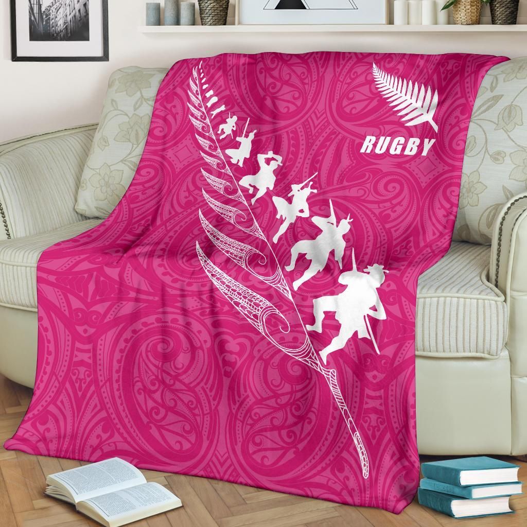 rugby-haka-fern-premium-blanket-pink
