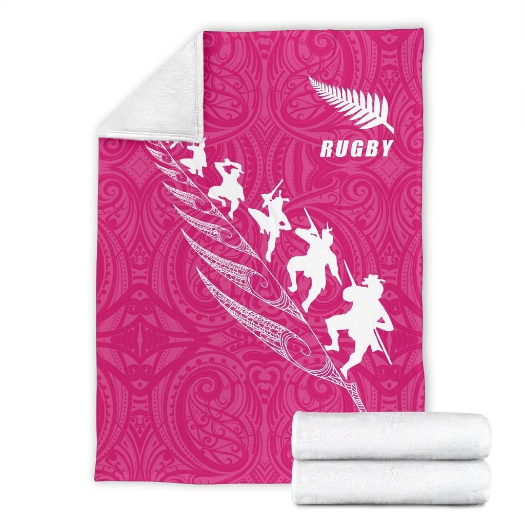 rugby-haka-fern-premium-blanket-pink
