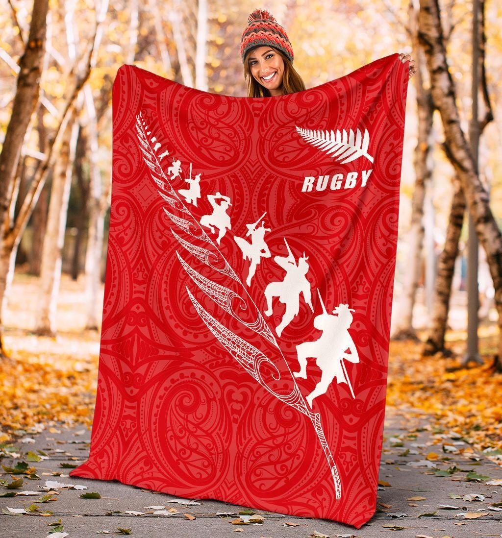 rugby-haka-fern-premium-blanket-red