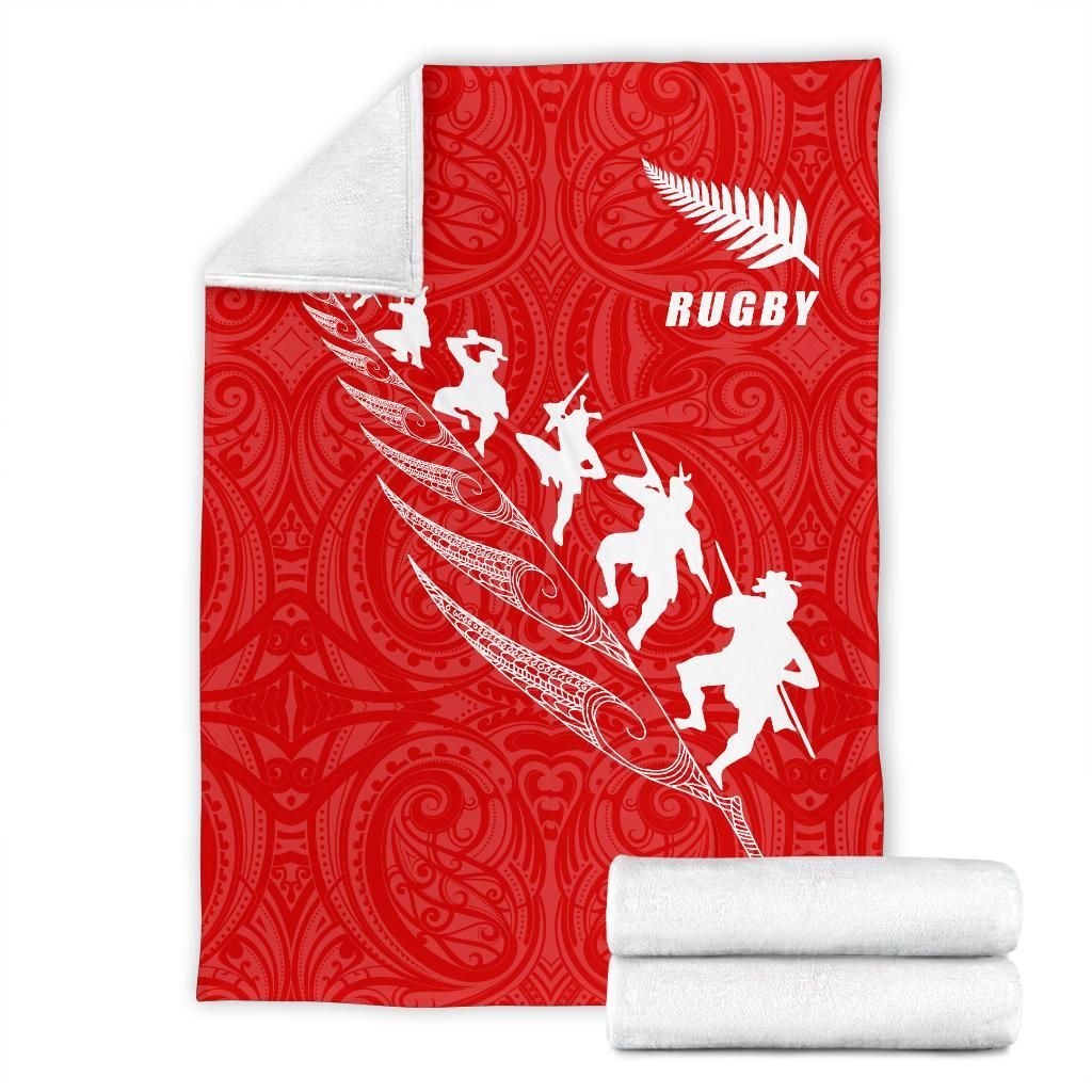 rugby-haka-fern-premium-blanket-red