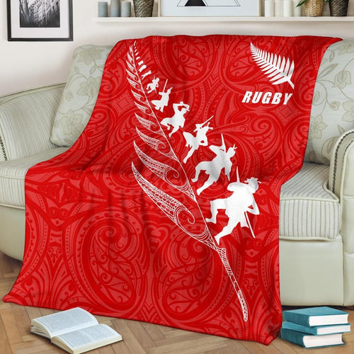 rugby-haka-fern-premium-blanket-red
