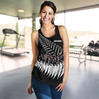 New Zealand Haka Rugby Women Racerback Tank - Best Silver Fern Black - Vibe Hoodie