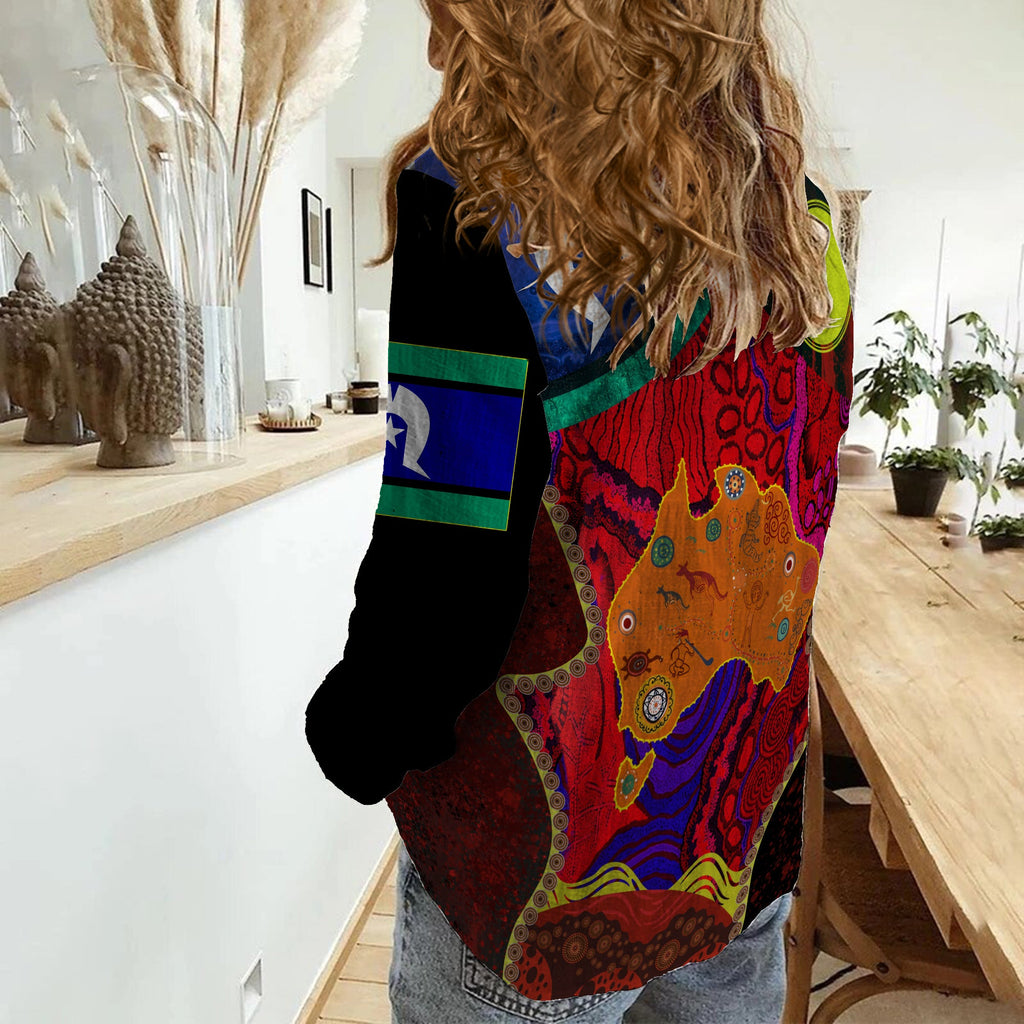 women-casual-shirt-aboriginal-naidoc-week-aboriginal-red-pattern