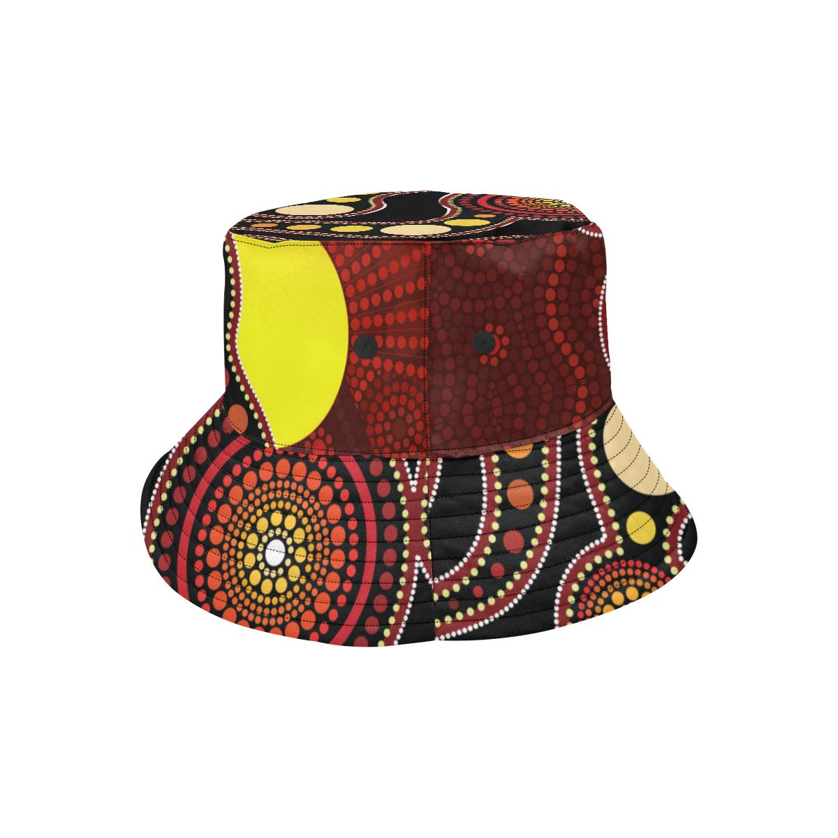 aboriginal-bucket-hat-australia-aboriginal-lives-matter-flag-circle-dot-painting-art-hat