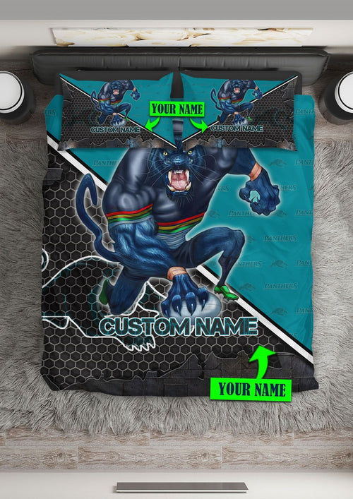 personalized-penrith-panthers-edition-bedding-set-nrl-metal