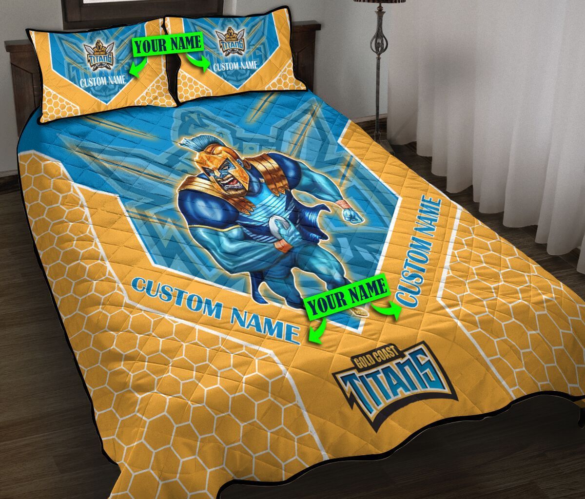 nrl-bedding-set-gold-coast-titans-bedding-set-mascot