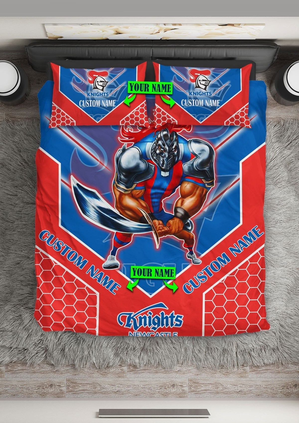 nrl-bedding-set-newcastle-knights-bedding-set-mascot