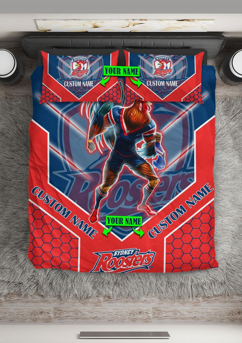nrl-bedding-set-sydney-roosters-bedding-set-mascot