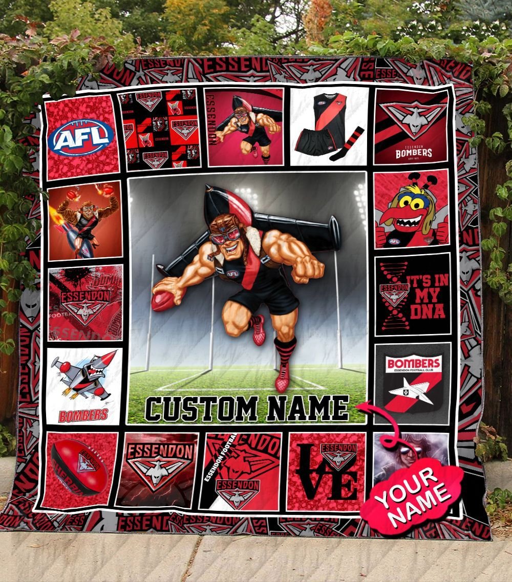 essendon-football-club-quilt-blanket-afl-quilt-blanket-mascot-personalized