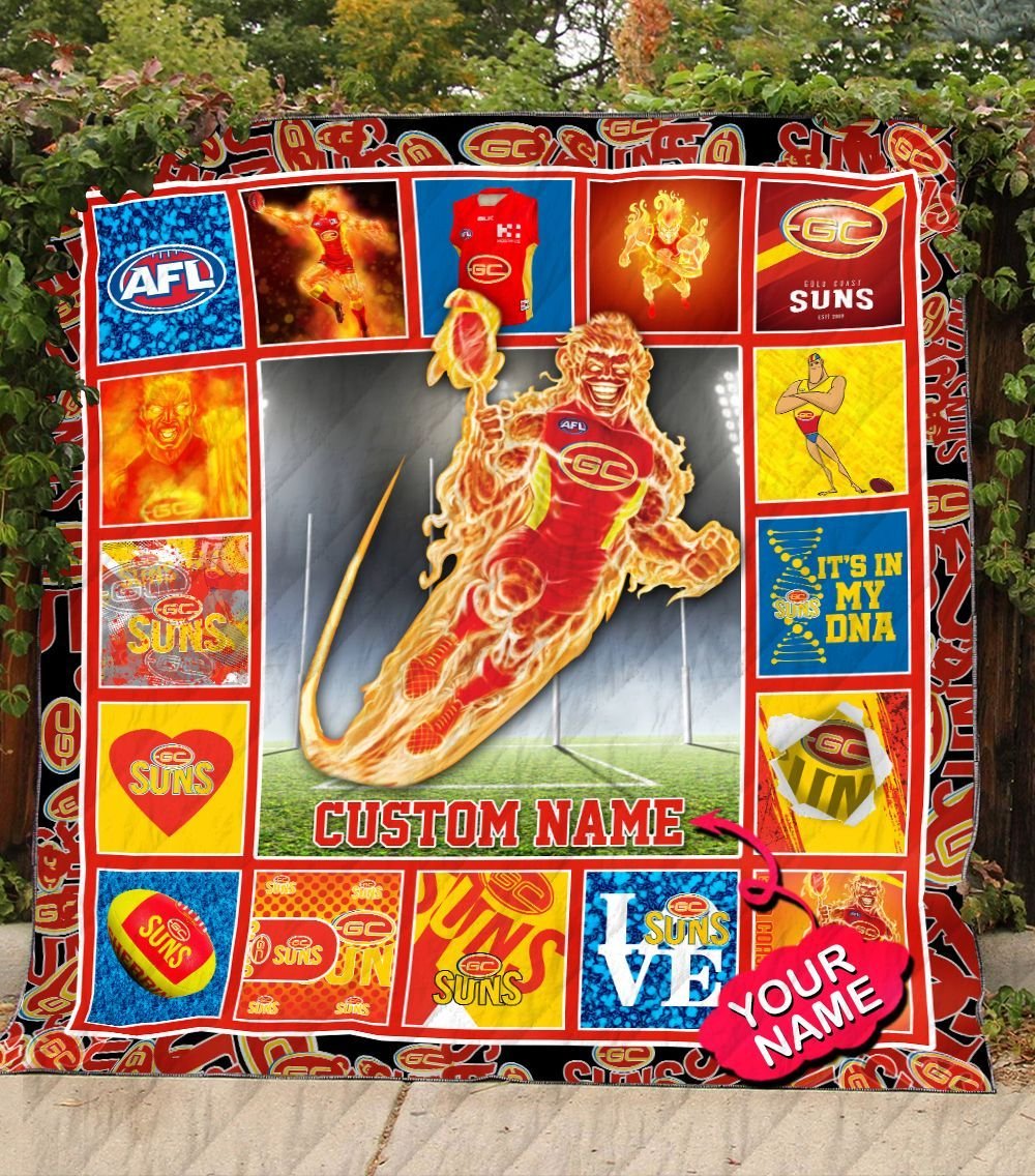 gold-coast-football-club-quilt-blanket-afl-quilt-blanket-mascot-personalized
