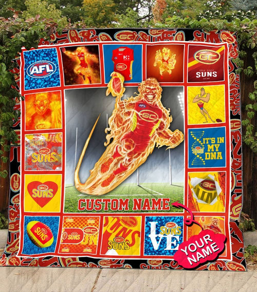 gold-coast-football-club-quilt-blanket-afl-quilt-blanket-mascot-personalized