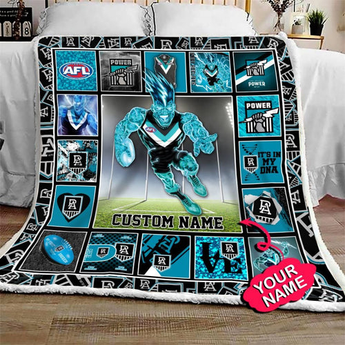 port-adelaide-football-club-quilt-blanket-afl-quilt-blanket-mascot-personalized