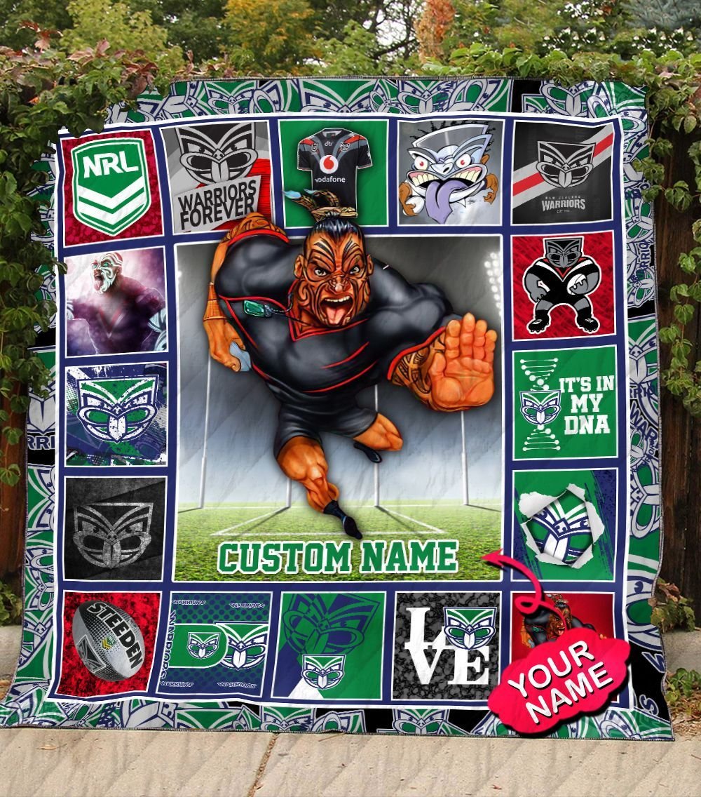 new-zealand-warriors-quilt-blanket-nrl-quilt-blanket-mascot-personalized