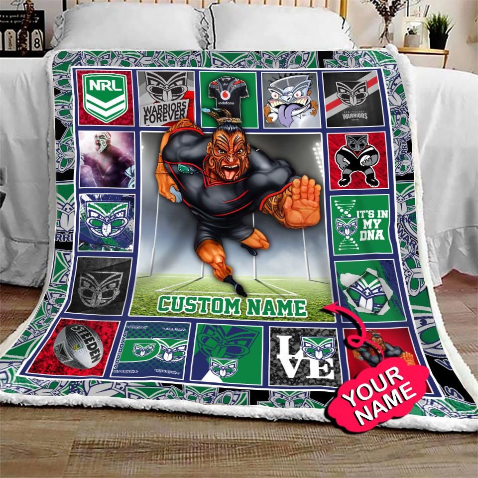 new-zealand-warriors-quilt-blanket-nrl-quilt-blanket-mascot-personalized
