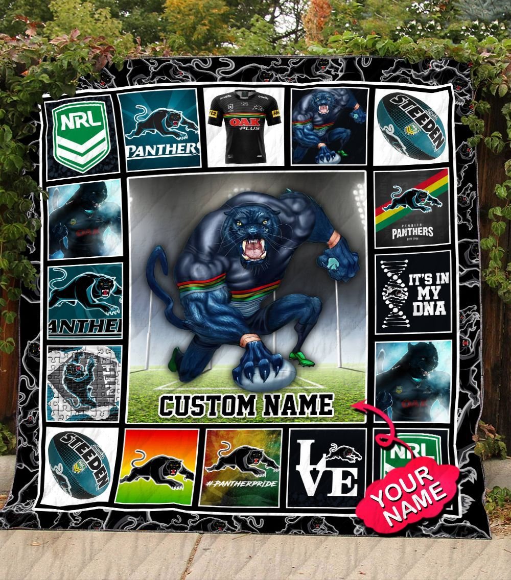 penrith-panthers-quilt-blanket-nrl-quilt-blanket-mascot-personalized