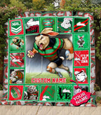 south-sydney-rabbitohs-quilt-blanket-nrl-quilt-blanket-mascot-personalized